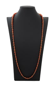 14K Yellow Gold Carnelian Bead Necklace