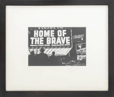 Louis Faurer "Times Square, USA" Silver Print: Louis Faurer (American, 1916-2001), "Times Square, USA (Home of the Brave)", Gelatin Silver Print, 1950, printed 1981, signed, titled, and dated to verso, Jan Kesner Gallery label to the reverse, ebon