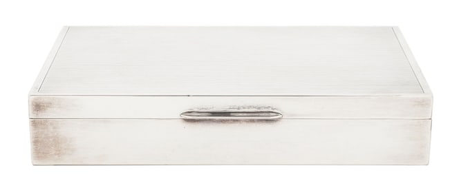 Italian Silver Cigar Humidor Box