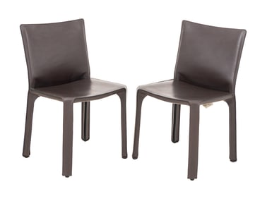 Mario Bellini x Cassina Brown Cab 412 Chairs, Pair