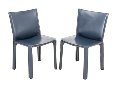 Mario Bellini x Cassina Blue Cab 412 Chairs, Pair