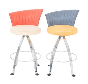 Giorgio Saporiti x Il Loft Swivel Barstools, Pair