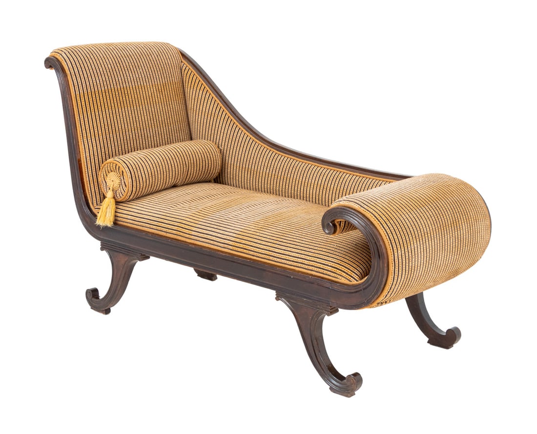 Regency Style Mahogany Chaise Longue (1 of 5)