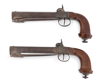 Belgian Percussion Pistols, Pair