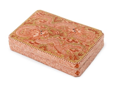 Chinese Dragon Motif Porcelain Ink Stone Box