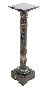 French Empire Style Gilt Metal Marble Pedestal