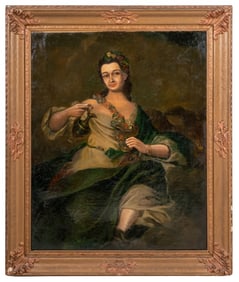 Spanish School Portrait of a Woman Oil on Canvas