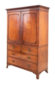 George III Style Mahogany Linen Press