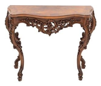 Louis XV Style Walnut Console Table