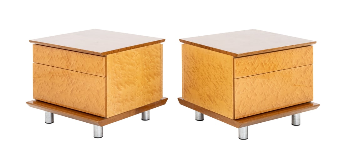 Giorgio Saporiti Bird's Eye Maple Nightstands, Pr. (1 of 6)