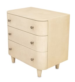 Karl Springer Style Linen Wrapped Chest of Drawers