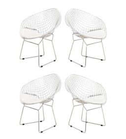Harry Bertoia Diamond Wire Chairs, 4