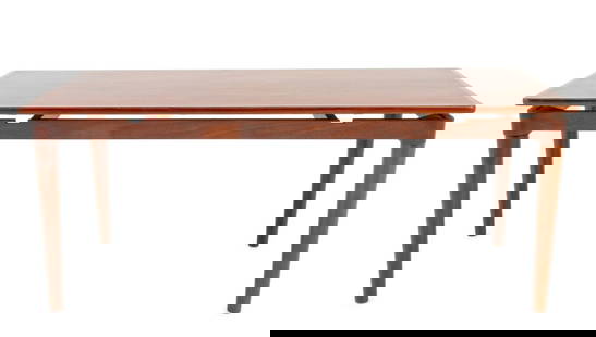 Danish Modern Teak Coffee Table: Danish Modern Teak Coffee Table, with removable top on four tapered legs. 19" H x 47.25" W x 21.25" D. Provenance: From a New York City Collection. Keywords: Designer, Modern Furniture, Mid-Century Mo