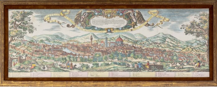 Valerio Spada Veduta Della Cita Di Firenze Etching