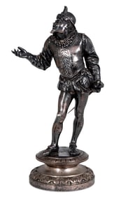 Emile Guillemin Figural Silvered Bronze Sculpture