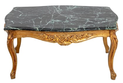 Louis XV Style Giltwood and Marble Coffee Table