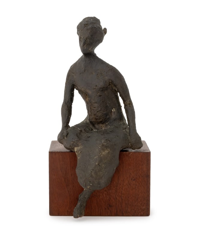 Philip Turner "Perching I" Bronze Sculpture: Philip Turner (English, 1918-1997) "Perching I" Bronze Sculpture, signed and numbered edition "1 / 4" to the underside, atop wood base. Overall: 10.75" H x 5.5" W x 6" D. Provenance: Purchased from th