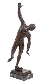 Leo Berger "Skater" Patinated Bronze Sculpture