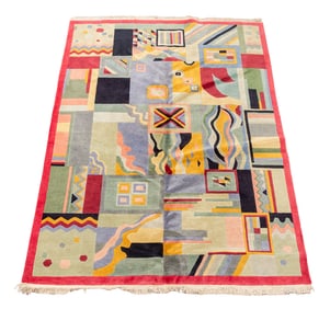 Abstract Geometric Modern Rug, 7' 7" x 5' 7"