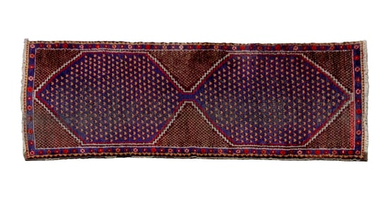 Persian Afshar Runner, 10' 5" x 3' 7.5"
