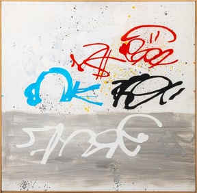 Paolo Barrile "Scrittura" Acrylic on Panel, 1997