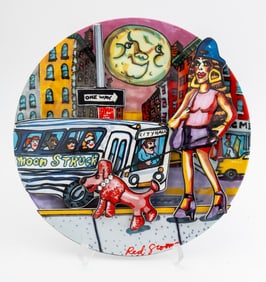 Red Grooms "Moonstruck" 3-D Porcelain Plate