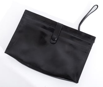 Bottega Veneta Black Patent Leather Clutch