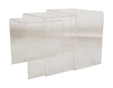 Modern U-Shape Lucite Nesting Tables, 3