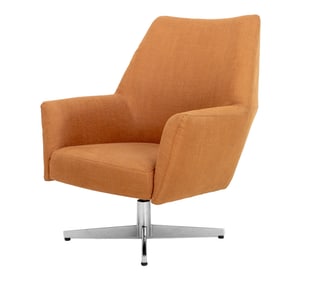 Il Loft "Judith" Linen Upholstered Swivel Armchair