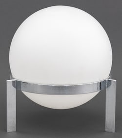 Alfred Hablutzel "La Ligne" White Glass Dome Lamp