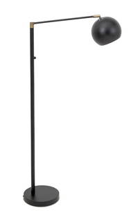 Intertek Adjustable Floor Lamp: Intertek Black Patinated Metal Adjustable Floor Lamp, marked to underside. One configuration: 46" H x 29" Diameter. Provenance: From a Park Avenue Collection. Keywords: Lighting, Modern design, Globe