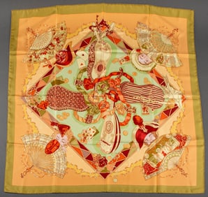 Hermes "Mon Ami Pierrot" Silk Twill Scarf