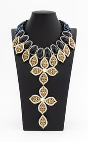 Vilaiwan Faux Reverse Glass Floral Necklace