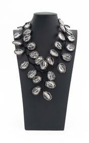 Vilaiwan Silver-Tone Crystal & Hematite Necklace