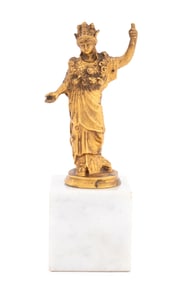 After the Antique Minerva Gilt Metal Sculpture