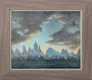 Contemporary School City Skyline Oil