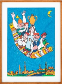Jovan Obican "Exodus" Gouache on Paper