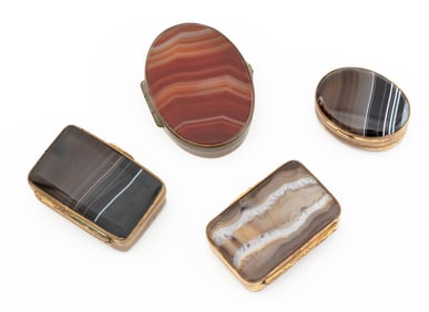 British Agate and Gilt Metal Snuff Boxes, 4