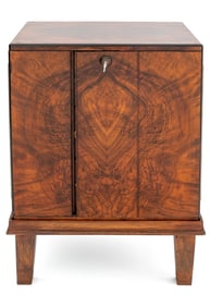 Victorian Figured Walnut Smoking Cabinet
