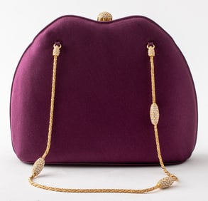 Judith Leiber Purple Satin Handbag