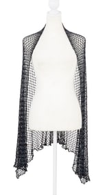 Aprosio & Co. Black Woven Beaded Shawl
