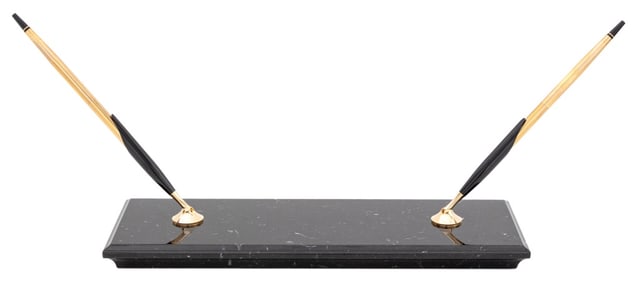 Cross Black Marble Double Desk Set