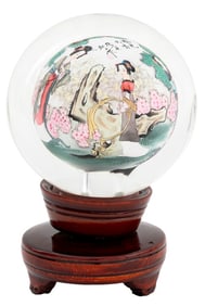 Chinese Reverse Painted Glass Orb