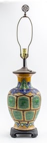 Chinese Sancai Haitangzu Vase Mounted as Lamp