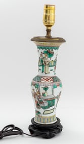 Chinese Famille Verte Vase Mounted as a Lamp