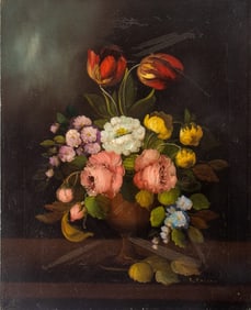 R. Rosini Still Life Scene Oil on Canvas