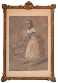 European Mother & Child Mixed Media, 19th C.