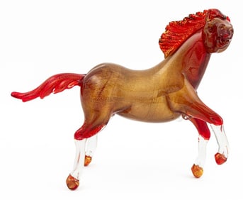 Murano Venetian Art Glass Rearing Horse