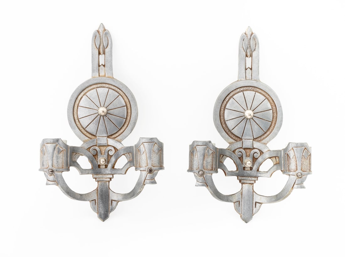 Art Deco Cast Iron Wall Sconces, Pair (1 of 8)