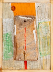 Uri Shulevitz Wood and Paint Assemblage Sculpture